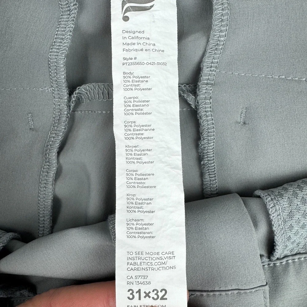 Fabletics The Only Pants‎ Mens 31x30 Slim Fit Performance Stretch Golf Gray - Picture 2 of 11